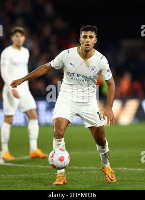 London, England, 14.. März 2022. Rodri von Manchester City während des Spiels der Premier League im Selhurst Park, London. Bildnachweis sollte lauten: David Klein / Sportimage Kredit: Sportimage/Alamy Live News Stockfoto