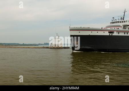 Manitowoc Breakwater Lighthouse Am Lake Michigan Stockfoto