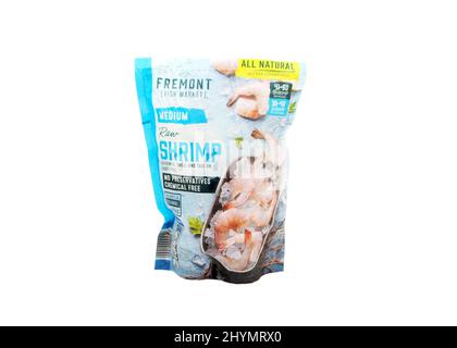 Fremont Fish Company - Frozen Raw Mittelgroße Garnele Stockfoto