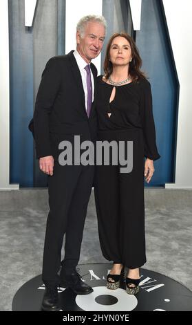 John McEnroe und Patty Smyth bei der Vanity Fair Oscar Party 2020, die am 9. Februar 2020 im Wallis Annenberg Center for the Performing Arts in Beverly Hills, CA, stattfand. Stockfoto