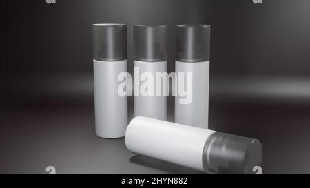 Body Spray Bottle Mockup, 3D Body Spray Mockup, Parfümflasche Mock Up Stockfoto