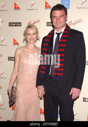 Naomi Watts & Liev Schreiber nehmen an der Penfolds Icon Black Tie Gala in Century City Teil. Bild: UK Press Stockfoto