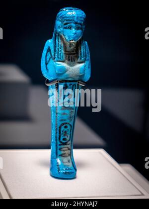 Ushabti von Pindjem I., Fayence, Dynastie XXI, 1069-1032 v. Chr., Grab DB 320, Dehir el-Bahari, Theben, Ägypten, Sammlung des British Museum Stockfoto