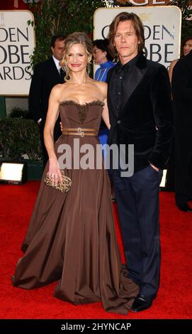 Kyra Sedgwick und Kevin Bacon nehmen an den jährlichen Golden Globe Awards 63. im Beverly Hills Hilton Teil. Bild: UK Press Stockfoto