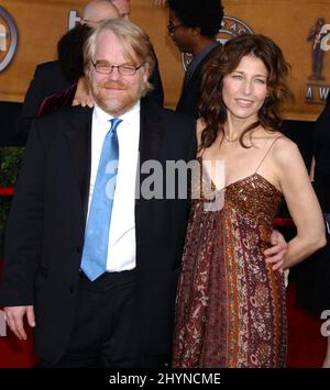 Philip Seymour Hoffman & Catherine Keener nehmen an den Screen Actors Guild Awards im Shrine Exposition Center in Los Angeles, Kalifornien, Teil. Bild: UK Press Stockfoto