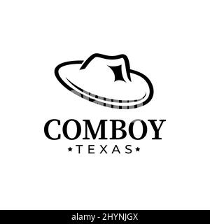 Vektor-Illustration von Cowboy Hut Logo Design-Symbol minimalistischen Clip Art Stock Vektor