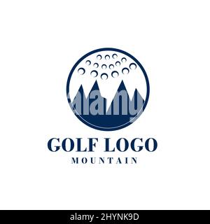 Symbol für den Golfschläger im Berggolfball-Design Stock Vektor