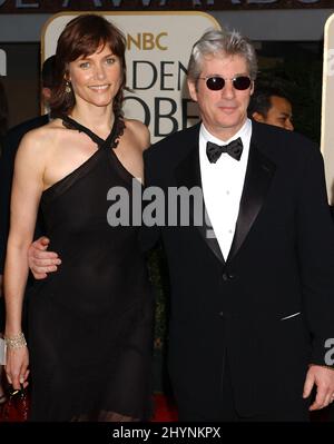 RICHARD GERE UND CAREY LOWELL NEHMEN AN DEN JÄHRLICHEN GOLDEN GLOBE AWARDS 60TH IM HILTON HOTEL IN BEVERLY HILLS, USA, TEIL. BILD: BRITISCHE PRESSE Stockfoto