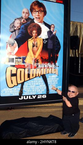 Verne Troyer nimmt an der Premiere von Austin Powers Goldmitglied in Kalifornien Teil. Bild: UK Press Stockfoto