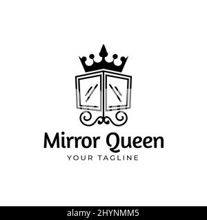 Mirror Queen Logo Design inspiration Vintage Stock Vektor