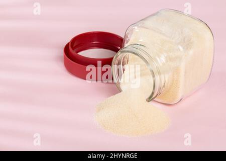 Hydrolysierte Kollagen Oder Kollagen Peptide Proteinnährstoff Stockfoto