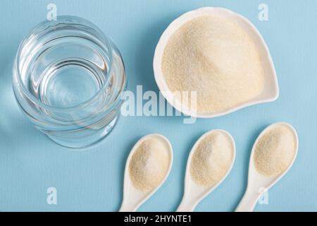 Hydrolysierte Kollagen Oder Kollagen Peptide Proteinnährstoff Stockfoto