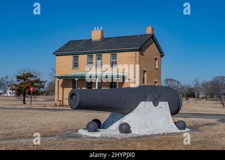 Schwere Artillerie in Fort Hancock, Gateway National Recreational Area, New Jersey, USA Stockfoto