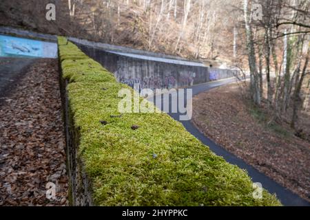 Belfort, Frankreich - 19. Februar 2022: Dieser Bunker war Teil der französischen Maginot-Linie. Es hat ein unterirdisches Netz. Es diente als Befehl Stockfoto