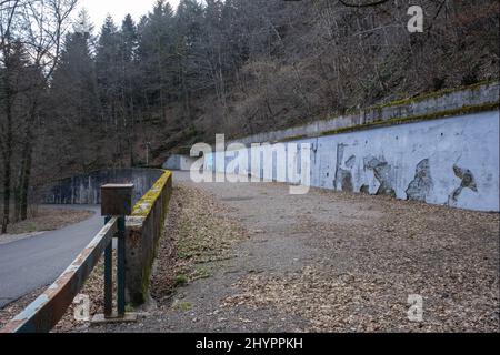 Belfort, Frankreich - 19. Februar 2022: Dieser Bunker war Teil der französischen Maginot-Linie. Es hat ein unterirdisches Netz. Es diente als Befehl Stockfoto