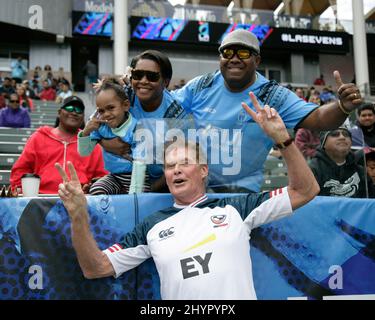 David Hasselhoff nimmt am 1. März 2020 an der HSBC World Rugby Sevens Series 2020 im Dignity Health Sports Park in Carson, CA, Teil Stockfoto