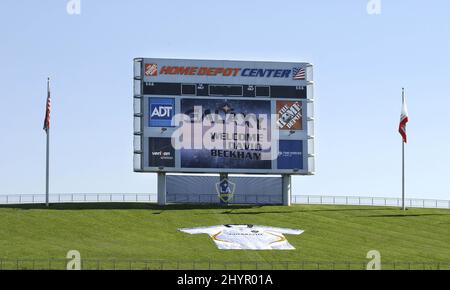 David Beckham Offizielle Präsentation der Los Angeles Galaxy im Home Depot Center in Kalifornien. Bild: UK Press Stockfoto