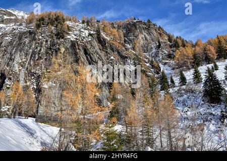 Großglockner, Winter, Lucknerhaus, Schnee, Schneeecke, weiß, schneeweiß, winterlich, Licht, Schatten, Alm, Osttirol, Köndnitztal, Eis, vereist, Spure Stockfoto