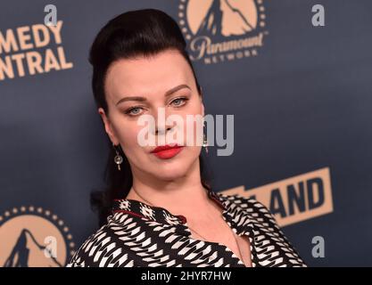 Debi Mazar testet positiv auf das Coronavirus COVID-19. Debi Mazar kommt am 30. Mai 2019 in West Hollywood, CA, beim Comedy Central, Paramount Network, TV Land Press Day im Londoner West Hollywood an. Stockfoto