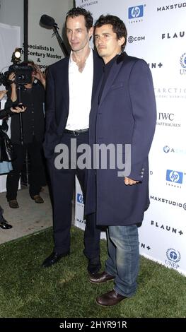 Sebastian Copeland und Orlando blühen bei Sebastian Copelands Show „Antarctica: The Global Warning“ in Los Angeles. Stockfoto