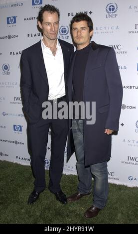 Sebastian Copeland und Orlando blühen bei Sebastian Copelands Show „Antarctica: The Global Warning“ in Los Angeles. Stockfoto