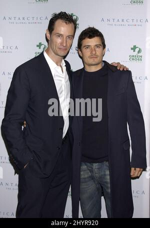 Sebastian Copeland und Orlando blühen bei Sebastian Copelands Show „Antarctica: The Global Warning“ in Los Angeles. Stockfoto