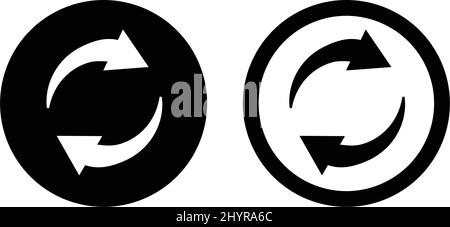 Synchronisation und Erfrischung. Symbol für Recycling-Markierung gesetzt. Bearbeitbarer Vektor. Stock Vektor