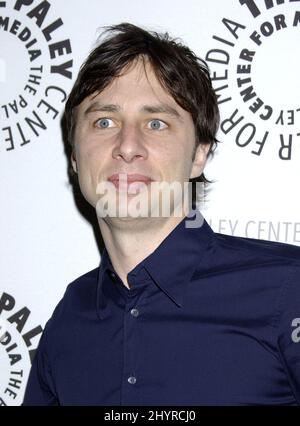Zach Braff nimmt an Scrubs: The Farewell Tour Teil, die im Paley Center for Media in Beverly Hills, Kalifornien, stattfindet. Stockfoto