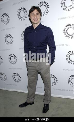 Zach Braff nimmt an Scrubs: The Farewell Tour Teil, die im Paley Center for Media in Beverly Hills, Kalifornien, stattfindet. Stockfoto