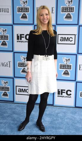 Lisa Kudrow nimmt an den Spirit Awards von Film Independent 2008 am Santa Monica Beach in Los Angeles Teil. Stockfoto