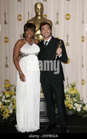 Jennifer Hudson und Javier Bardem bei den Academy Awards 80. (Oscars) im Kodak Theater, Los Angeles. Stockfoto