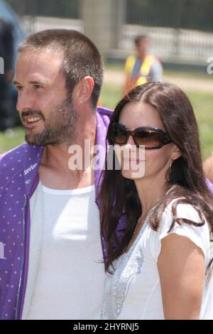 David Arquette und Courteney Cox Arquette nehmen am „A Time for Heroes“-Karneval Teil, der der Elizabeth Glaser Pediatric AIDS Foundation im Wadsworth Theatre zugute kommt. Stockfoto