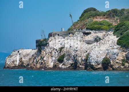 Außenansicht von Alcatraz Island in San Francisco. Stockfoto