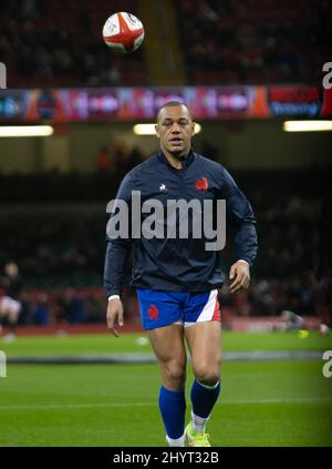 MARCHAND Julien aus Frankreich beim Rugby-Union-Spiel der sechs Nationen 2022 zwischen Wales und Frankreich am 11. März 2022 im Fürstentum Stadium in Cardiff, Wales - Foto Laurent Lairys / DPPI Stockfoto