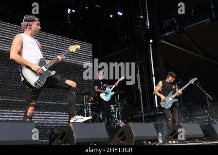 Alex Gaskarth, All Time Low Auftritt bei den Tageskonzerten während des iHeartRadio Music Festival 2021 im Bereich 15 am 18. September 2021 in Las Vegas, NV. Stockfoto