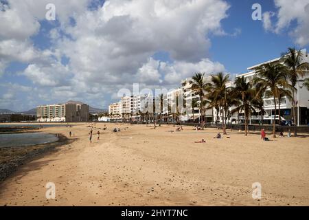 playa del reducto arrecife lanzarote kanarische Inseln spanien Stockfoto