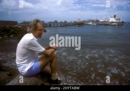 Sir George Martin bei den Air Studios Montseratt West Indies 1979 Stockfoto