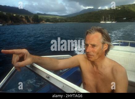 Sir George Martin bei den Air Studios Montseratt West Indies 1979 Stockfoto