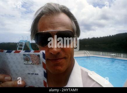 Sir George Martin bei den Air Studios Montseratt West Indies 1979 Stockfoto