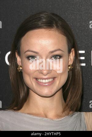 Olivia Wilde von der DIC und InStyle veranstalten die jährliche Diamond Fashion Show Preview der Awards 8. im Beverly Hills Hotel. Stockfoto