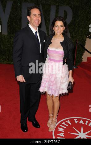 Jerry Seinfeld Ehefrau Jessica, die an der Vanity Fair Oscar Party 2009 im Sunset Tower Hotel, Los Angeles, teilnahm. Stockfoto