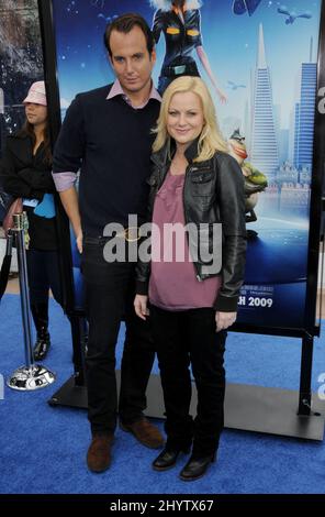 Will Arnet und Amy Poehler bei den „Monsters vs. Aliens' Los Angeles Premiere im Gibson Amphitheater Stockfoto