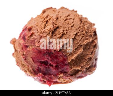 Eine Kugel Schokoladeneis mit Cherry Stockfoto