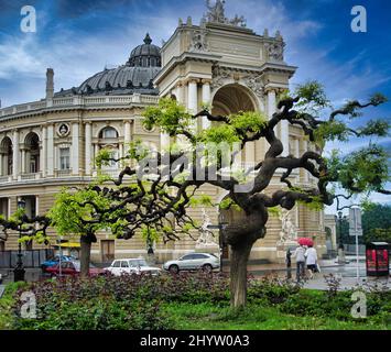 Odessa National Academic Theatre (die italienische Barockfassade des Odessa Opera and Ballet Theatre), in der Ukraine. Stockfoto