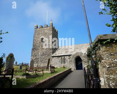 St. Symphorian's Kirche, Forrabury, Boscastle, Cornwall. Stockfoto