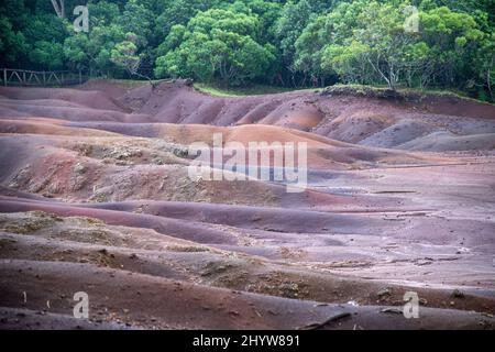 Sieben farbige Erde von Chamarel, Mauritius Insel. Stockfoto