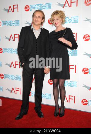 Jesse Johnson und Melie Griffith beim Michael Douglas wurden mit dem AFI Lifetime Achievement Award von TV Land geehrt, der in den Sony Picturs Studios in Culver City, Kalifornien, verliehen wurde. Stockfoto