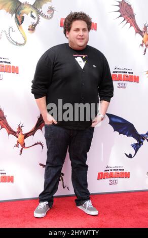 Jonah Hill führt die Premiere von „How to Train Your Dragon“ in Los Angeles im Gibson Amphitheatre, Los Angeles Stockfoto