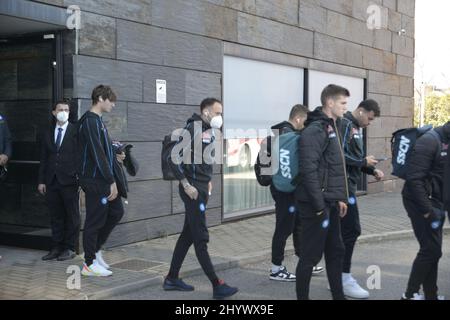 Verona, Italien. 13. März 2022. (3/13/2022) SSC Napoli Team verlässt das Hotel in Richtung Bentegodi Stadion in Verona, Italien, um gegen Hellas Verona spielen - SSC Napoli. (Foto: Mariano Montella/Pacific Press/Sipa USA) Quelle: SIPA USA/Alamy Live News Stockfoto