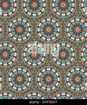 Abstraktes orientalisches Nahtloses Muster, bunte Fliesen, Hintergrunddesign - ideal für Textilien, Tapeten, Geschenkpapier - Vektor-Design Stock Vektor